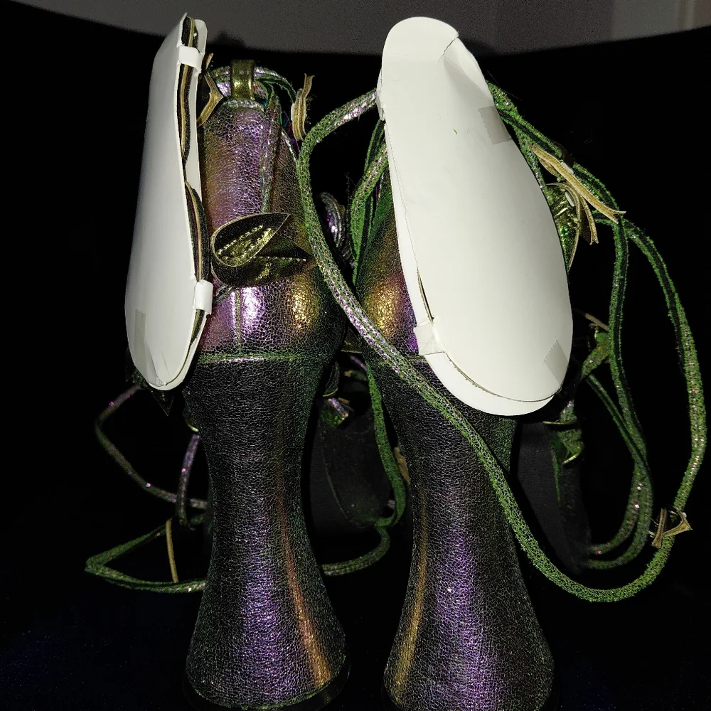 Dolls Kill Club Exx Pixie Queen Butterfly Heels 8 - Purple Glitter Ombre - BNWB